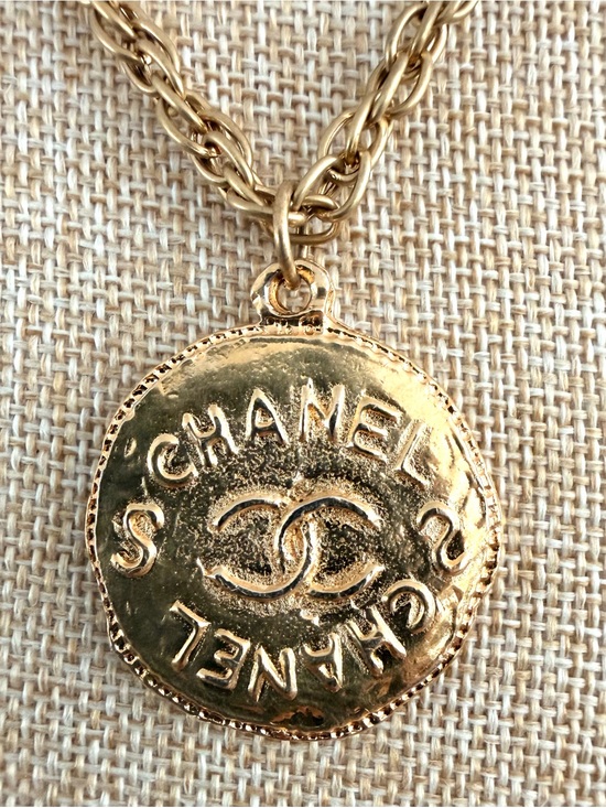 CHANEL Jewelry - CHANEL Vintage CC Coin Medallion Gold Necklace 16” + COA